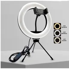 Ring Light de Mesa Blogueira Portatil Luminária De Led Tripé + 6 Polegadas De 16 Cm Right ZMX-160