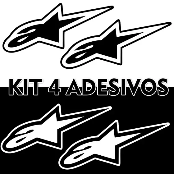 Adesivos Alpinestars Moto Capacete Carro com 2 ou 4 Unidades