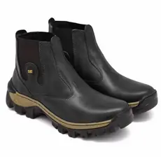 Bota Botina Masculina Cat impermeável de Couro Resistente Com Solado Costurado Super Promocao Top Envio Imediato