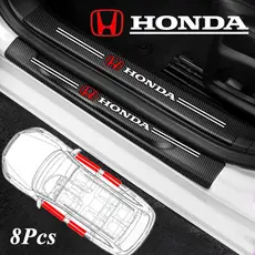 8Pcs Adesivos de Soleira de Porta de Carro Adesivos de Soleira de Porta-Malas Anti-Risco Para Honda Civic XR-V CR-Z CRV