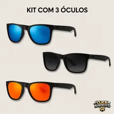 Kit 2 ou 3 Óculos de Sol Estilo Justin Quadrado Unissex Diversas Cores