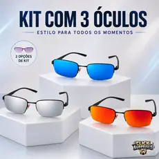 Kit de 3 e 2 Óculos de Sol Lupa do Vilão Unissex | 100% Qualidade