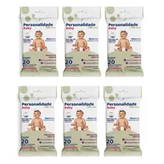 Kit 6 Pcts Toalha Umedecida Personalidade Pocket 20 Un