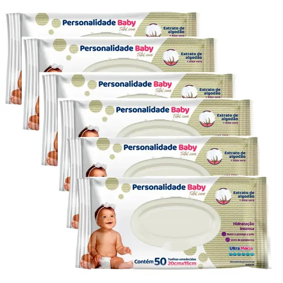 Lenço Umedecido Personalidade Baby 6 Pacotes C/50un