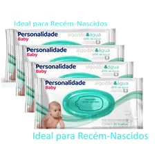 Lenço Umedecido 200un Recém Nascido Personalidade Baby RN 4 Pacotes C/50un
