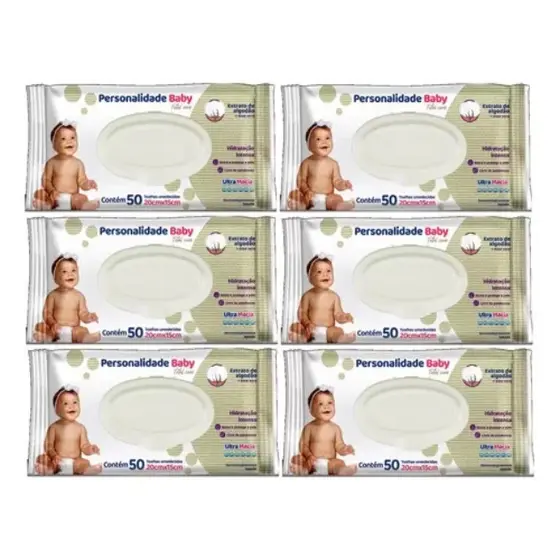 Lenço Umedecido Personalidade Baby  8 Pacotes C/50un