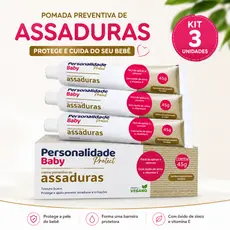 Kit com 3 Creme Pomada de Assadura Bebe 45gr Cada - Personalidade Baby