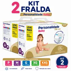 Fralda Infantil Bebe P M G XG 12h Personalidade Baby Super Absorção Antivazamento Dia e Noite