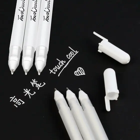 1/2/3 pçs Canetas De Destaque Brancas 0.8mm Criativas De Desenho E Marcação Para Arte Escola Trabalho De Design