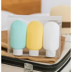 GGUAN 3 Frascos 60ML Plástico Com Estojo Transparente Útil Para Viagens Dispensador