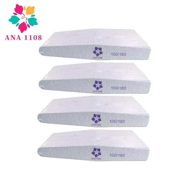 ANA1108 LIXA De Unha Bumerangue100/180 Lavável Profissional Para Unhas Nail Acrigel Porcelana Fibra