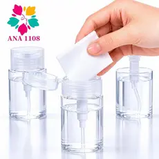 ANA1108 Porta Acetona 100ml Frasco Transparente Push Down Pump Removedor De Maquiagem Recarregável Reutilizável