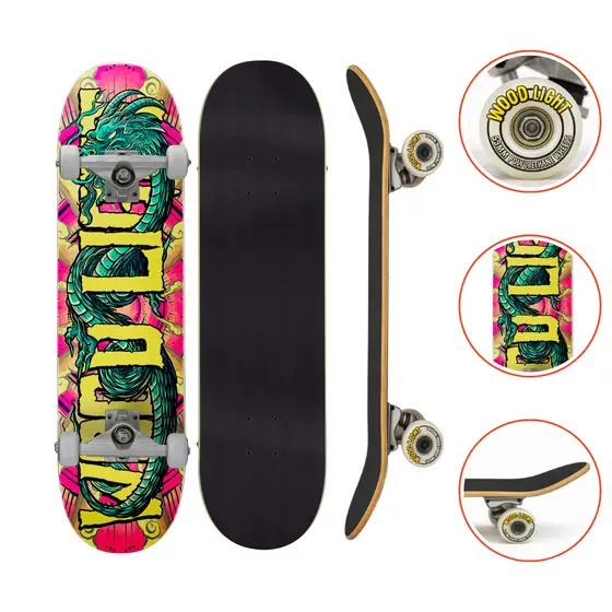 Skate Iniciante Completo Chinese Pink Wood Light