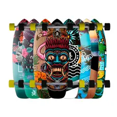 Skate Cruiser Profissional Truck Invertido Madeira Resistente Adulto Iniciante