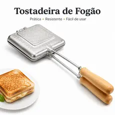 Tostadeira Sanduicheira Manual Misteira Forma Tostex de Alumínio para Fogão Misto Quente