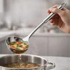 Concha de Aço Inox 33cm Utensílio Cozinha Feijão Molhos Sopas
