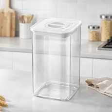 Pote Hermético 1,3L Acrílico Transparente Organizador de Mantimentos com Tampa Vedante