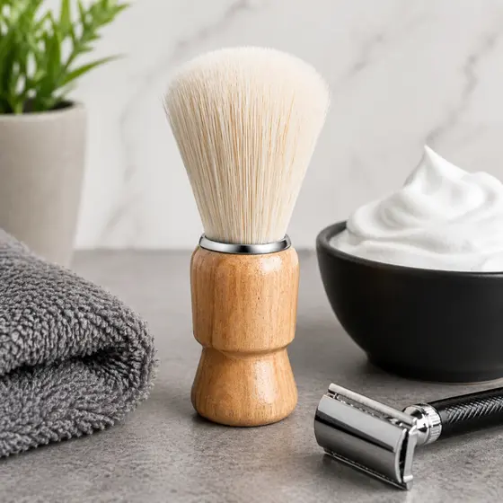 -Pincel de Barbear Profissional Espuma Cremosa
