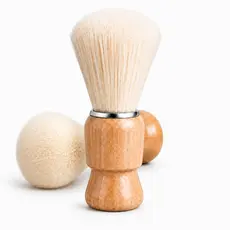 Pincel de Barbear Profissional com Cabo de Madeira Barba e Barbearia
