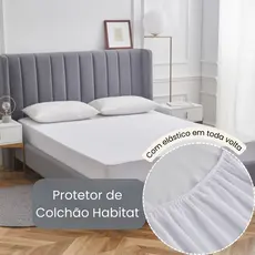 Protetor de Colchão Queen Casal Solteiro 100% Impermeável Com Elástico Algodão Capa Protetor Habitat
