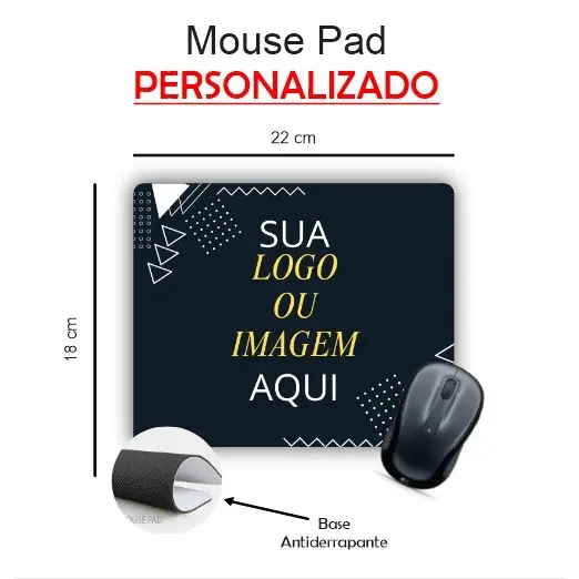 Mouse Pad Personalizado Logo/Imagem/Foto 22x18