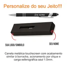 Kit Caneta Touch + Caixinha Personalizada Logo Nome Simbolo Escudo