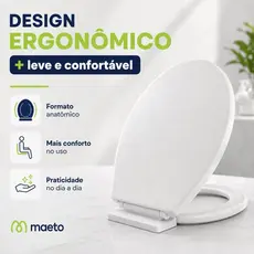 Assento Sanitário Tampa Vaso Soft Close Oval Fechamento Suave Anti Impacto -K7