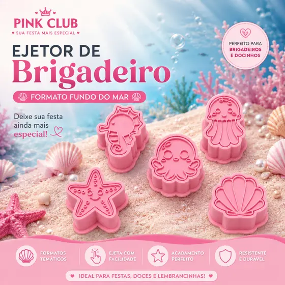 Kit 5 Ejetores para Brigadeiro e Doces | Moldes Confeitaria Fundo do Mar à Escolha - Confeitaria Fundo do Mar