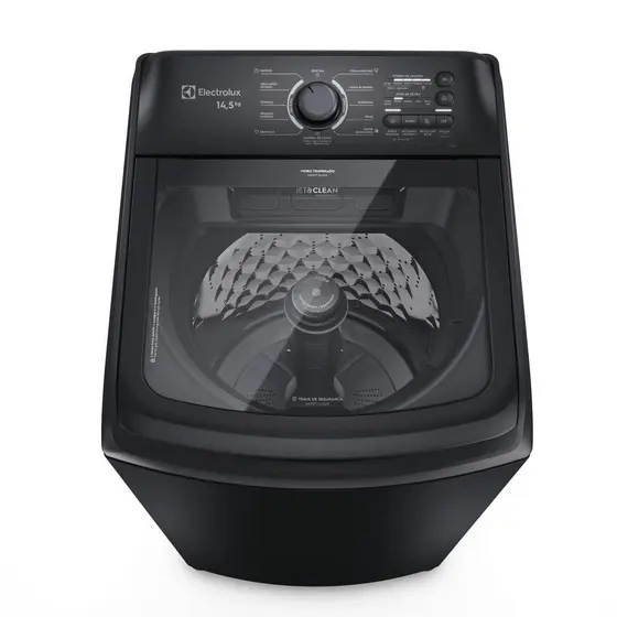 Máquina de Lavar Electrolux 14,5kg Preta Efficient Cesto Inox, Jet&Clean e Filtro Fiapos (LEP15)