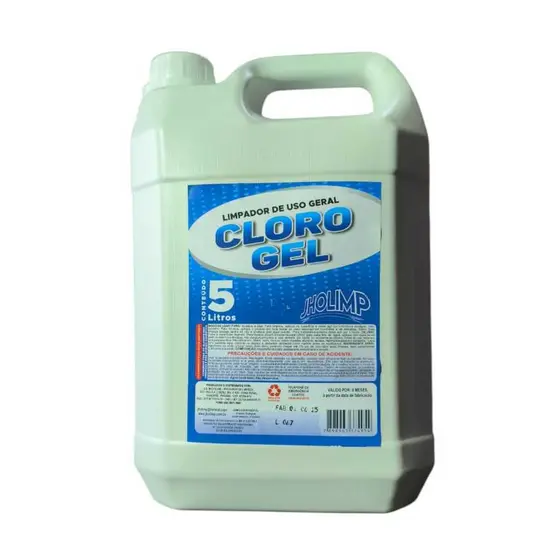Cloro Gel 5L - Potência de Cloro, Ação Prolongada, Multifuncional Jholimp