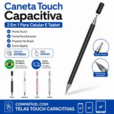 Caneta Touch Screen 2 Em 1 Para Celular Tablet iPad iPhone Tela Capacitiva