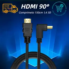 Cabo Hdmi L 90° Graus Blindado 1,5 Metros 1.4 Full Hd 1080