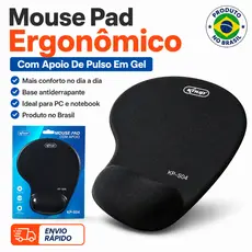 Mouse Pad Ergonômico Com Apoio De Pulso Em Gel Antiderrapante Para PC Notebook