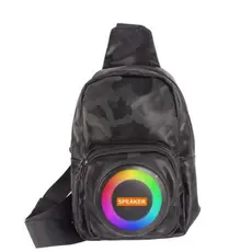 Mochila multifuncional Caixa de som bluetooth Cor aleatória Marrom xadrez E preto camuflado 12w
