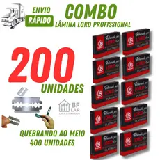 Laminas de Barbear com 100 ou 200 Peças Produção Lord Premium para Barbear Cabelereiro Corte Barba