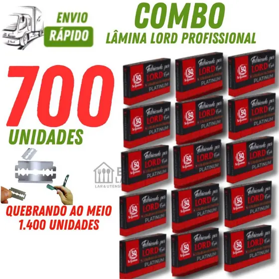Laminas de Barbear com 250/400/700 Peças Produção Lord Premium para Barbear Cabelereiro Corte  Barba