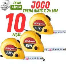 Trenas de 5m com Trava Freio de 25cm Pacote com 10/06/04/02 Unidades Para Construção Casa e Trabalho