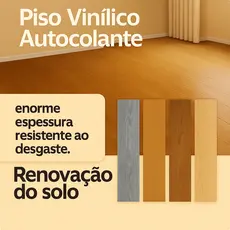 Adesivo de Piso Vinílico Autocolante Efeito Madeira Impermeável Kit 36 Peças 5m²