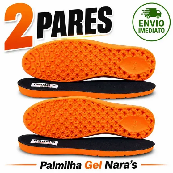 Palmilha Gel Nara Ortopédica Anatômica Ant-Impacto Todos calçados Tênis Bota Coturno Sapatos Botina