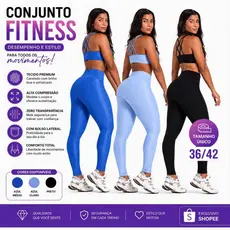 Conjunto Feminino Fitness Premium Alta Compressão  Zero Transparência