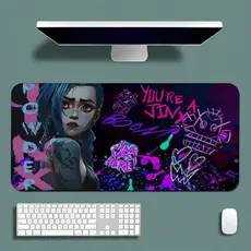 MousePad Speed Gamer Antiderrapante Bordas Costuradas Confortavel Liso Com Estampa De Arcane Jinx Com Varios Tamanhos