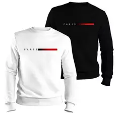 Kit 2 Blusa de Frio Estilosa Moletom Masculino Estilo Suéter casaco Flanelado 100% Algodão