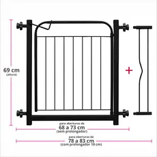 Portão de Segurança em Grade Aramada com Extensor – Ideal para Crianças, Bebês e Pets