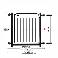 Portão de Segurança Aramado Para Pets e Crianças – Com Extensor de 10cm – 83cm de Largura