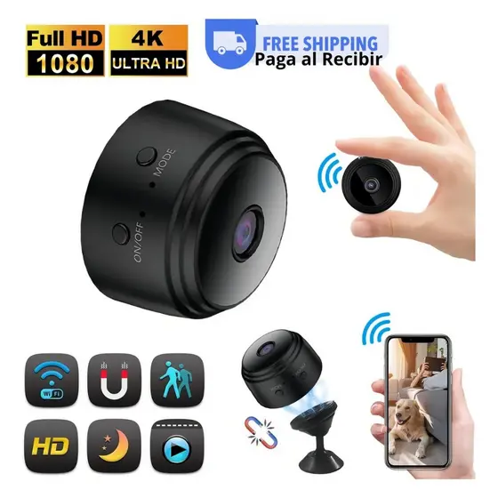 Câmera Espiã Visão Noturna Wi-fi A9 Mini Com Gravador De Voz Cor Preto