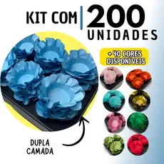Kit 200 Forminhas de Doces Flor Luxo para Festa Casamento e Aniversário