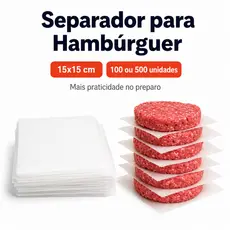 Separador De Hambúrguer Plástico Transparente Kit 100 ou 500 Un Embalagem Para Hambúrguer Artesanal