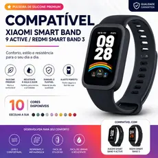 Pulseira De Silicone Capa Protetora 2 em 1 Para Xiaomi Smart Band 9 Active Redmi Smart Band 3