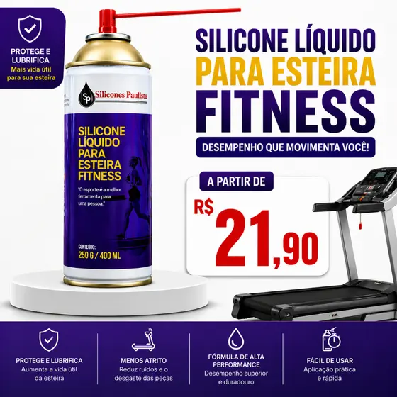 Silicone Lubrificante Liquido Profissional Para Esteiras Ergométricas Spray 400ML e 300ML Com Bico Aplicador