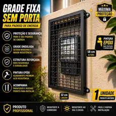 Grade de Segurança para Medidor de Energia Antifurto Proteção Relógio de Luz 58x32cm sem porta